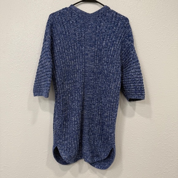 GAP Blue Marled Ribbed Open‎ Front Cardigan Sweater 3/4 Sleeve Women's Size S - Picture 3 of 7